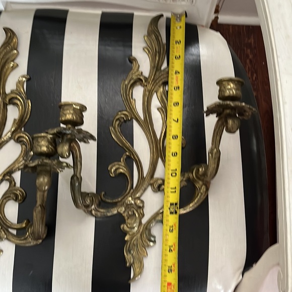 •VINTAGE MIDCENTURY BRASS FRENCH SCONCE PARISIAN MAXIMALIST INTERIORS ORNATE• - Picture 10 of 13
